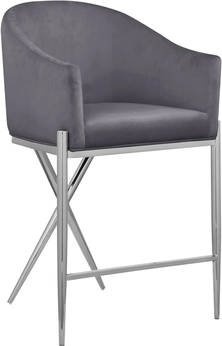 Xavier Grey Velvet Counter Stool - Royal Furniture & Gifts (MI) - Multi Location