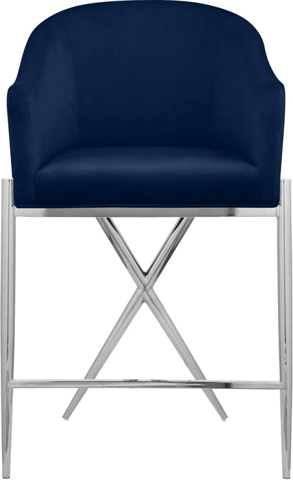 Xavier Navy Velvet Counter Stool - Royal Furniture & Gifts (MI) - Multi Location