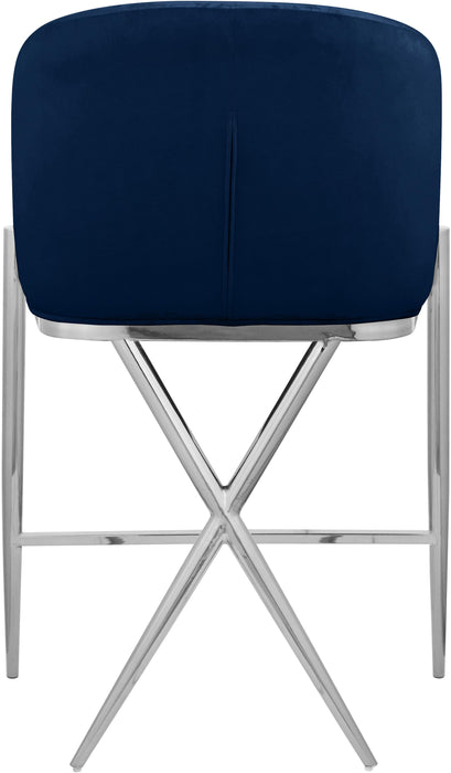 Xavier Navy Velvet Counter Stool - Royal Furniture & Gifts (MI) - Multi Location