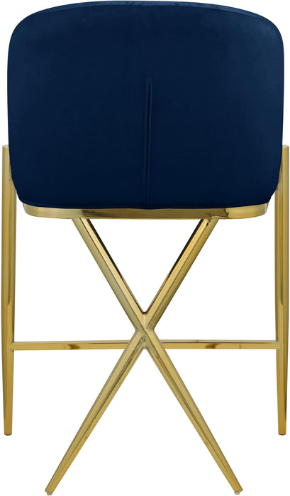 Xavier Navy Velvet Counter Stool - Royal Furniture & Gifts (MI) - Multi Location