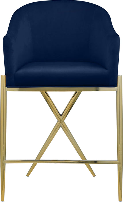 Xavier Navy Velvet Counter Stool - Royal Furniture & Gifts (MI) - Multi Location