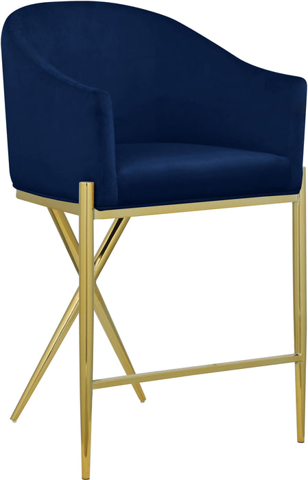 Xavier Navy Velvet Counter Stool - Royal Furniture & Gifts (MI) - Multi Location