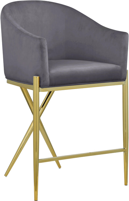 Xavier Grey Velvet Counter Stool - Royal Furniture & Gifts (MI) - Multi Location