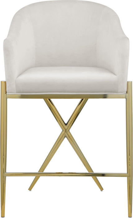 Xavier Cream Velvet Counter Stool - Royal Furniture & Gifts (MI) - Multi Location