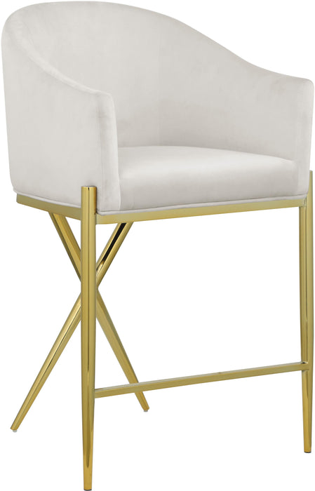 Xavier Cream Velvet Counter Stool - Royal Furniture & Gifts (MI) - Multi Location