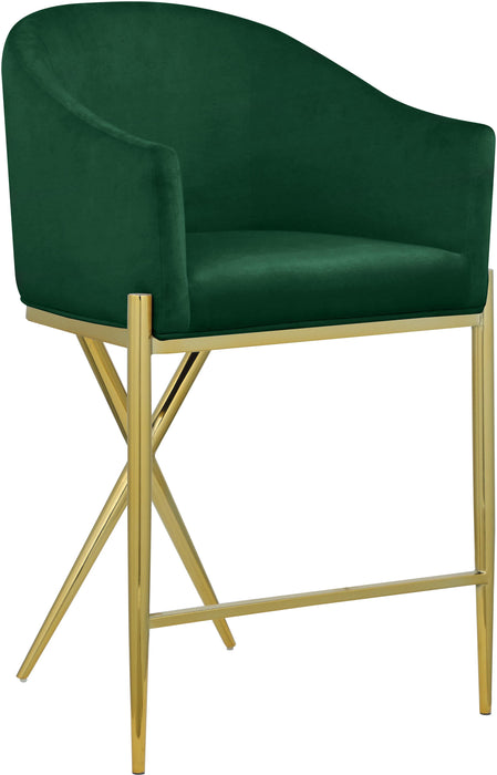 Xavier Green Velvet Counter Stool - Royal Furniture & Gifts (MI) - Multi Location