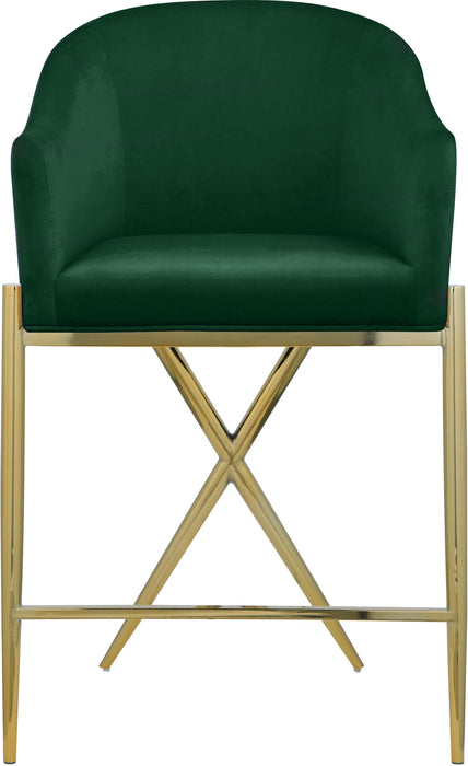 Xavier Green Velvet Counter Stool - Royal Furniture & Gifts (MI) - Multi Location
