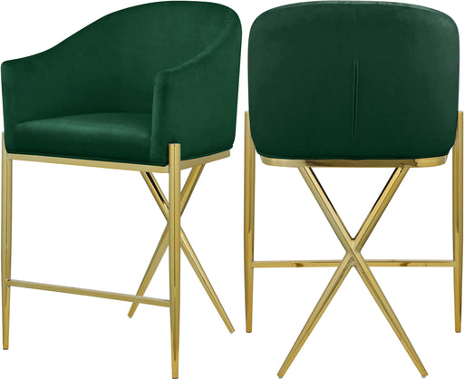 Xavier Green Velvet Counter Stool - Royal Furniture & Gifts (MI) - Multi Location