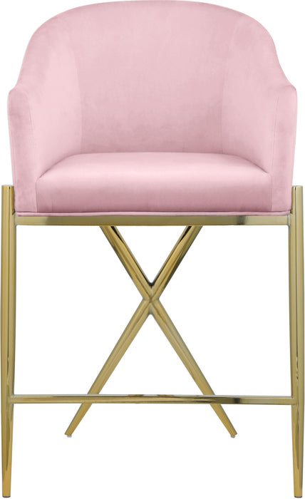 Xavier Pink Velvet Counter Stool - Royal Furniture & Gifts (MI) - Multi Location