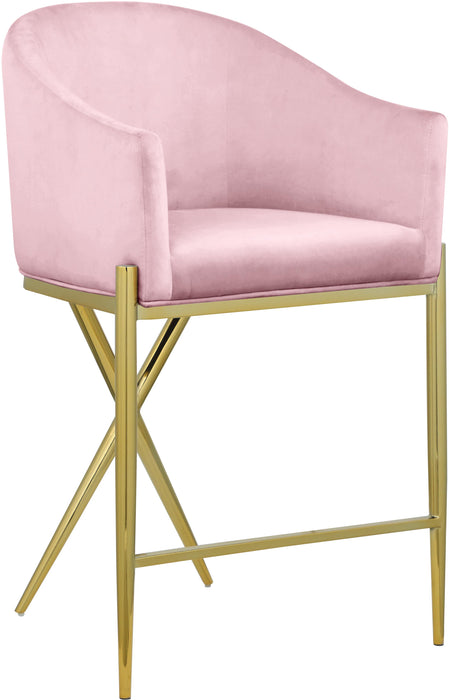 Xavier Pink Velvet Counter Stool - Royal Furniture & Gifts (MI) - Multi Location