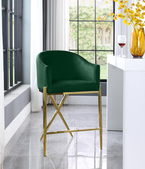 Xavier Green Velvet Counter Stool - Royal Furniture & Gifts (MI) - Multi Location