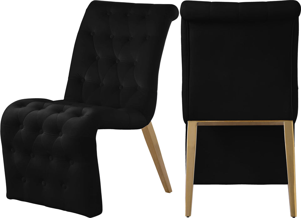 Curve Black Velvet Dining Chair - Royal Furniture & Gifts (MI) - Multi Location