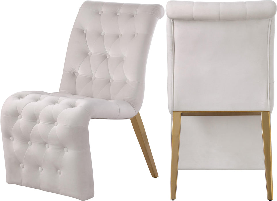 Curve Cream Velvet Dining Chair - Royal Furniture & Gifts (MI) - Multi Location