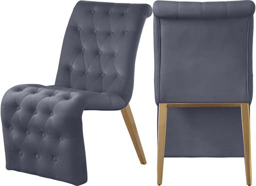 Curve Grey Velvet Dining Chair - Royal Furniture & Gifts (MI) - Multi Location