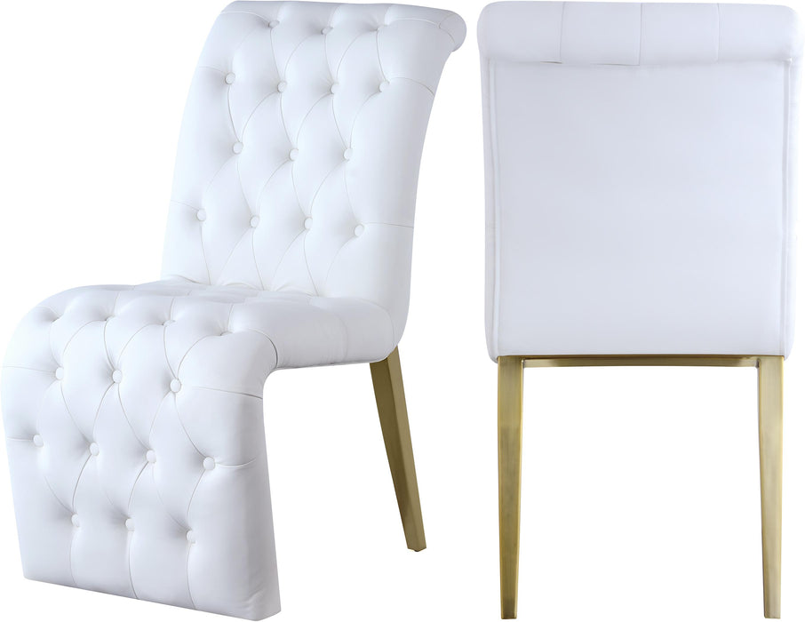 Curve White Faux Leather Dining Chair - Royal Furniture & Gifts (MI) - Multi Location