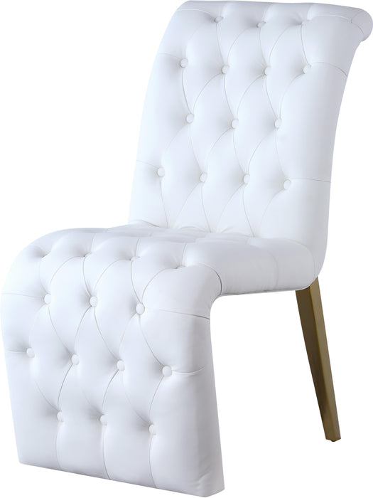 Curve White Faux Leather Dining Chair - Royal Furniture & Gifts (MI) - Multi Location