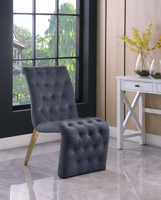 Curve Grey Velvet Dining Chair - Royal Furniture & Gifts (MI) - Multi Location