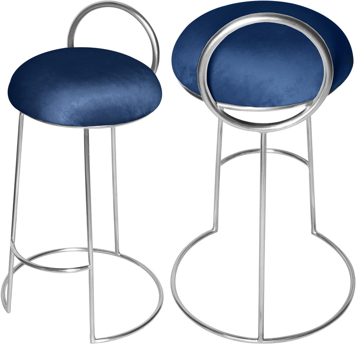 Ring Navy Velvet Counter Stool - Royal Furniture & Gifts (MI) - Multi Location