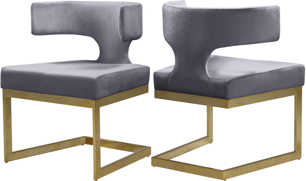 Alexandra Grey Velvet Dining Chair - Royal Furniture & Gifts (MI) - Multi Location