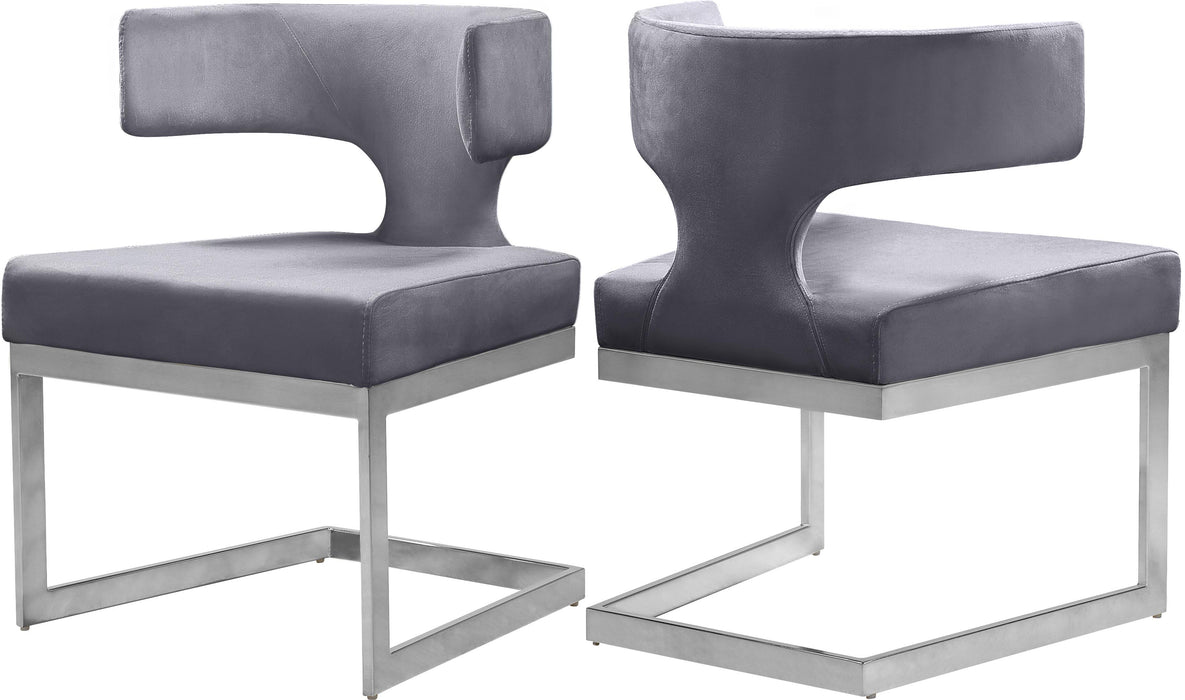 Alexandra Grey Velvet Dining Chair - Royal Furniture & Gifts (MI) - Multi Location