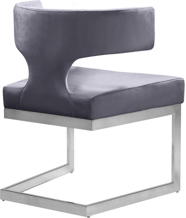 Alexandra Grey Velvet Dining Chair - Royal Furniture & Gifts (MI) - Multi Location