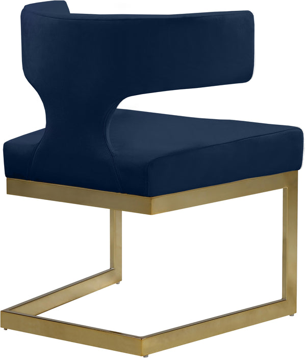 Alexandra Navy Velvet Dining Chair - Royal Furniture & Gifts (MI) - Multi Location