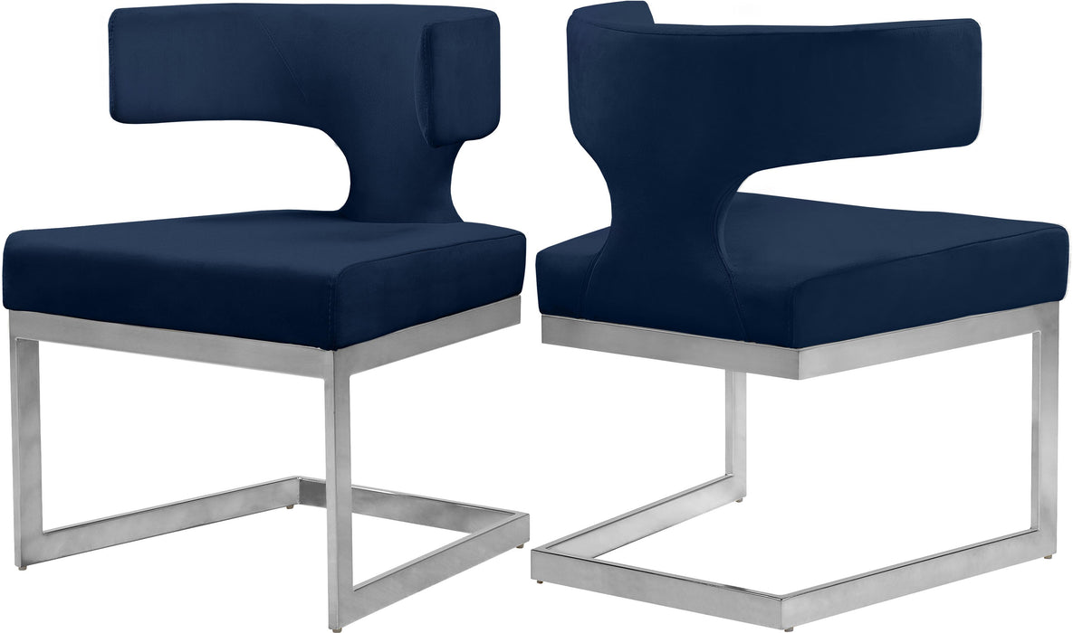 Alexandra Navy Velvet Dining Chair - Royal Furniture & Gifts (MI) - Multi Location
