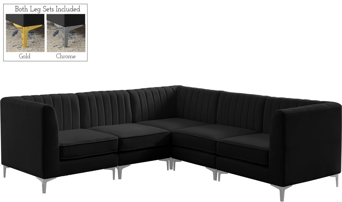 Alina Black Velvet Modular Sectional - Royal Furniture & Gifts (MI) - Multi Location
