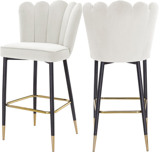 Lily Cream Velvet Stool - Royal Furniture & Gifts (MI) - Multi Location