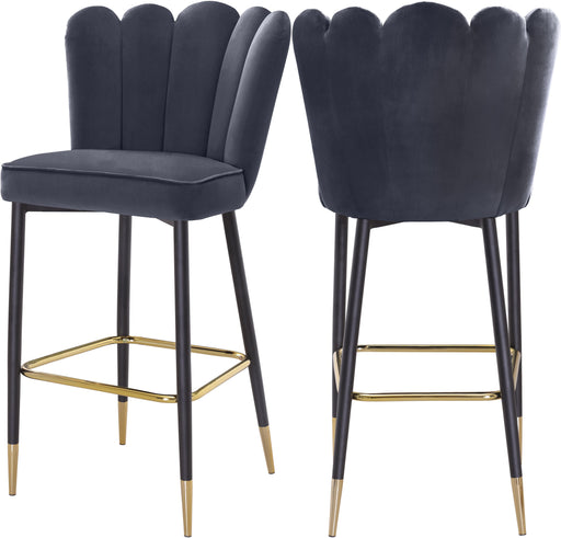 Lily Grey Velvet Stool - Royal Furniture & Gifts (MI) - Multi Location