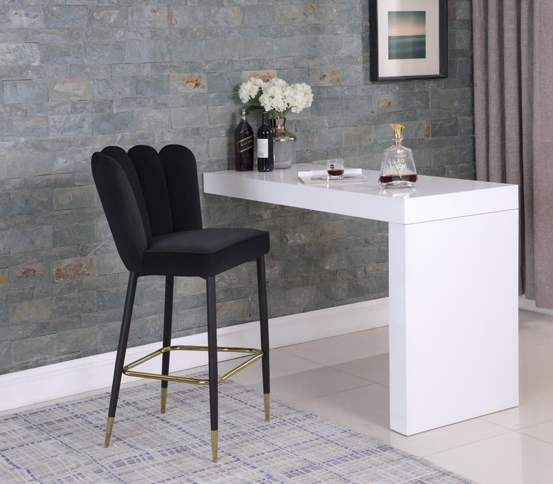 Lily Black Velvet Stool - Royal Furniture & Gifts (MI) - Multi Location