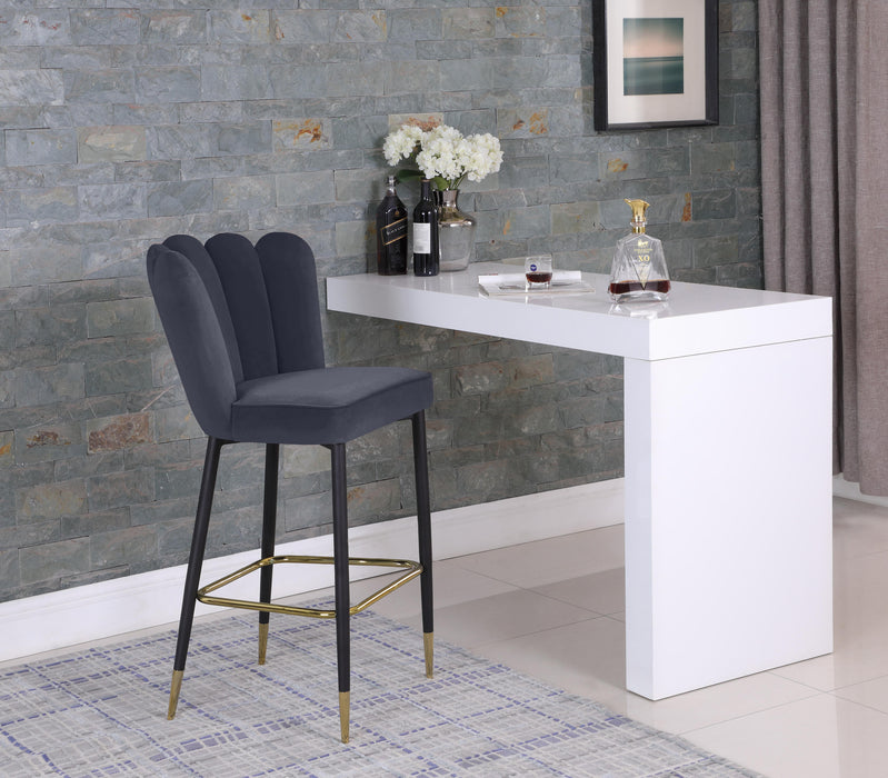 Lily Grey Velvet Stool - Royal Furniture & Gifts (MI) - Multi Location