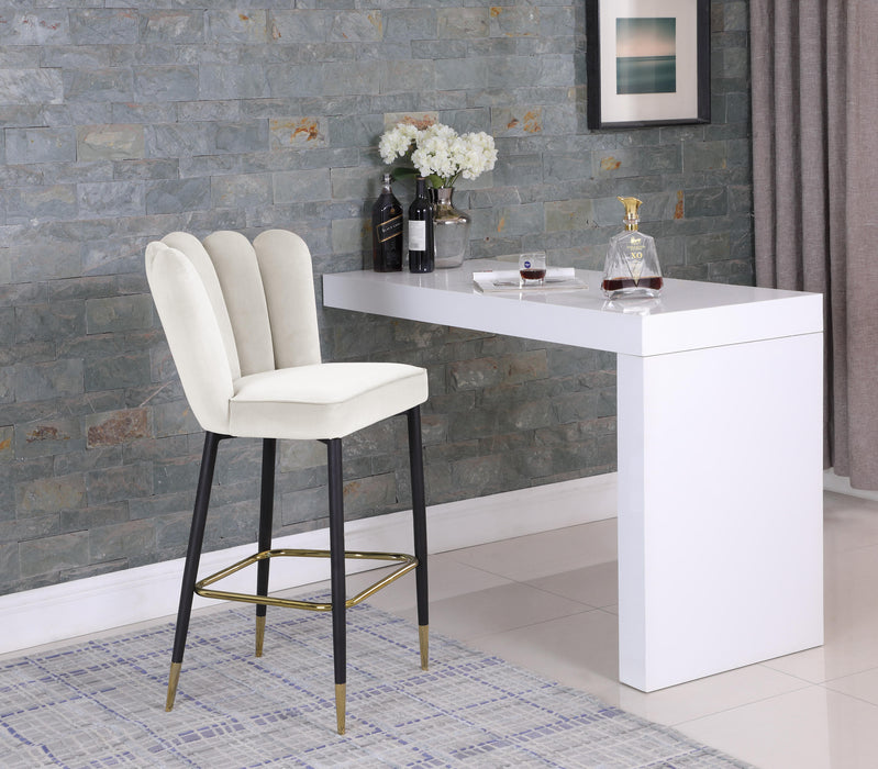 Lily Cream Velvet Stool - Royal Furniture & Gifts (MI) - Multi Location
