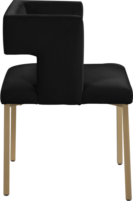 Caleb Black Velvet Dining Chair - Royal Furniture & Gifts (MI) - Multi Location