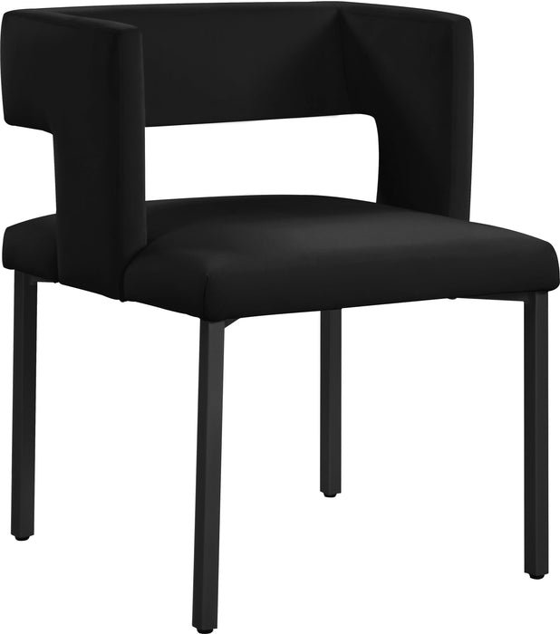 Caleb Black Velvet Dining Chair - Royal Furniture & Gifts (MI) - Multi Location