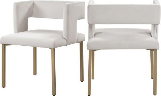 Caleb Cream Velvet Dining Chair - Royal Furniture & Gifts (MI) - Multi Location