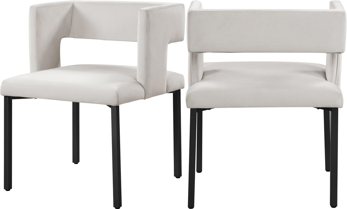 Caleb Cream Velvet Dining Chair - Royal Furniture & Gifts (MI) - Multi Location