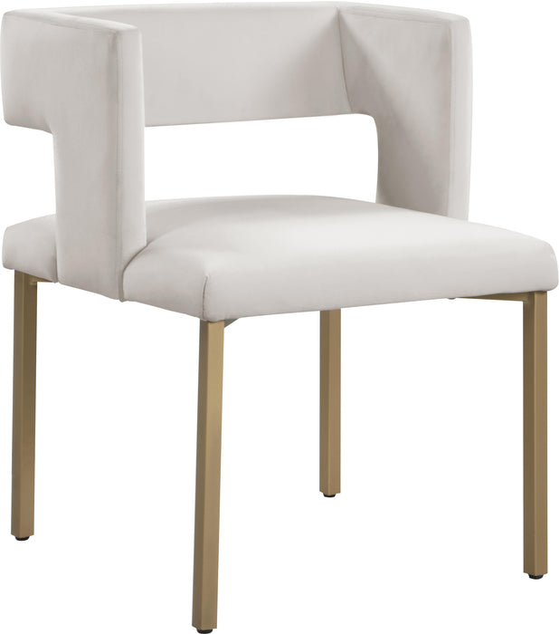 Caleb Cream Velvet Dining Chair - Royal Furniture & Gifts (MI) - Multi Location