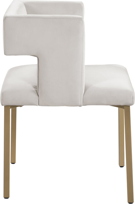 Caleb Cream Velvet Dining Chair - Royal Furniture & Gifts (MI) - Multi Location