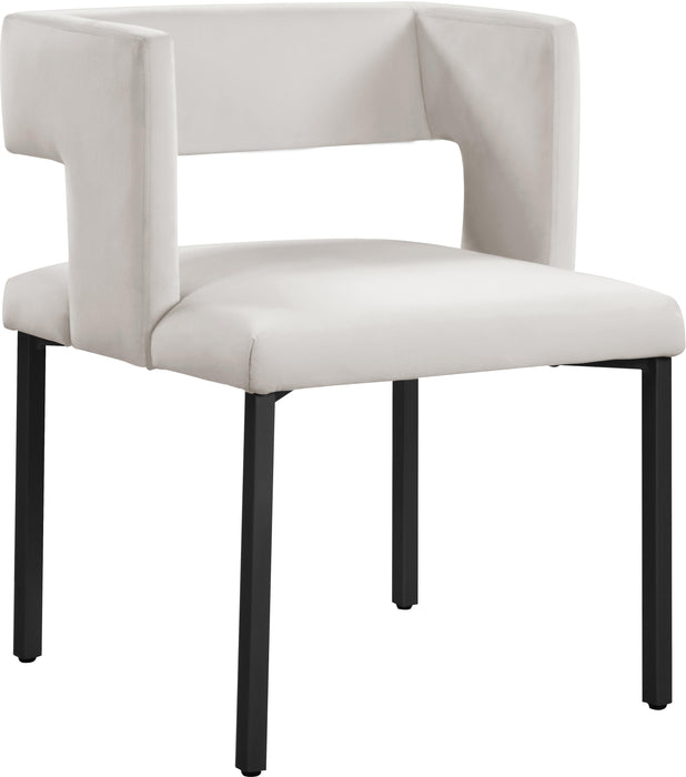 Caleb Cream Velvet Dining Chair - Royal Furniture & Gifts (MI) - Multi Location