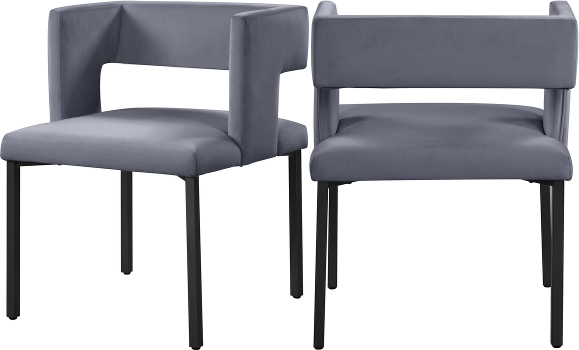 Caleb Grey Velvet Dining Chair - Royal Furniture & Gifts (MI) - Multi Location