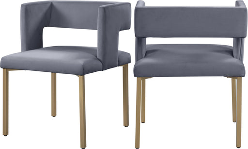 Caleb Grey Velvet Dining Chair - Royal Furniture & Gifts (MI) - Multi Location