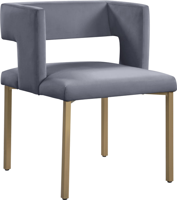 Caleb Grey Velvet Dining Chair - Royal Furniture & Gifts (MI) - Multi Location
