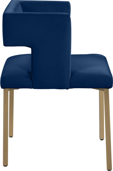 Caleb Navy Velvet Dining Chair - Royal Furniture & Gifts (MI) - Multi Location