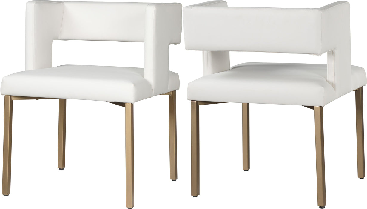 Caleb White Faux Leather Dining Chair - Royal Furniture & Gifts (MI) - Multi Location