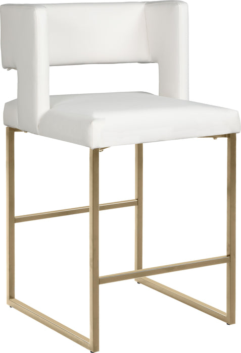 Caleb White Faux Leather Counter Stool - Royal Furniture & Gifts (MI) - Multi Location