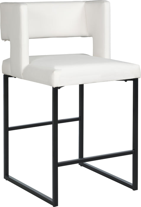 Caleb White Faux Leather Counter Stool - Royal Furniture & Gifts (MI) - Multi Location