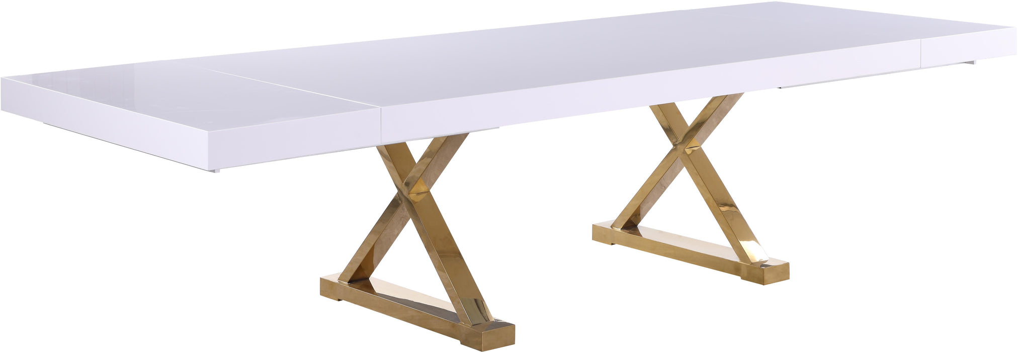 Excel White Lacquer Extendable Dining Table (3 Boxes) - Royal Furniture & Gifts (MI) - Multi Location