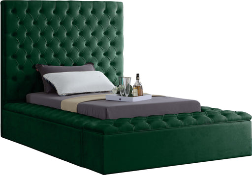 Bliss Green Velvet Twin Bed (3 Boxes) - Royal Furniture & Gifts (MI) - Multi Location