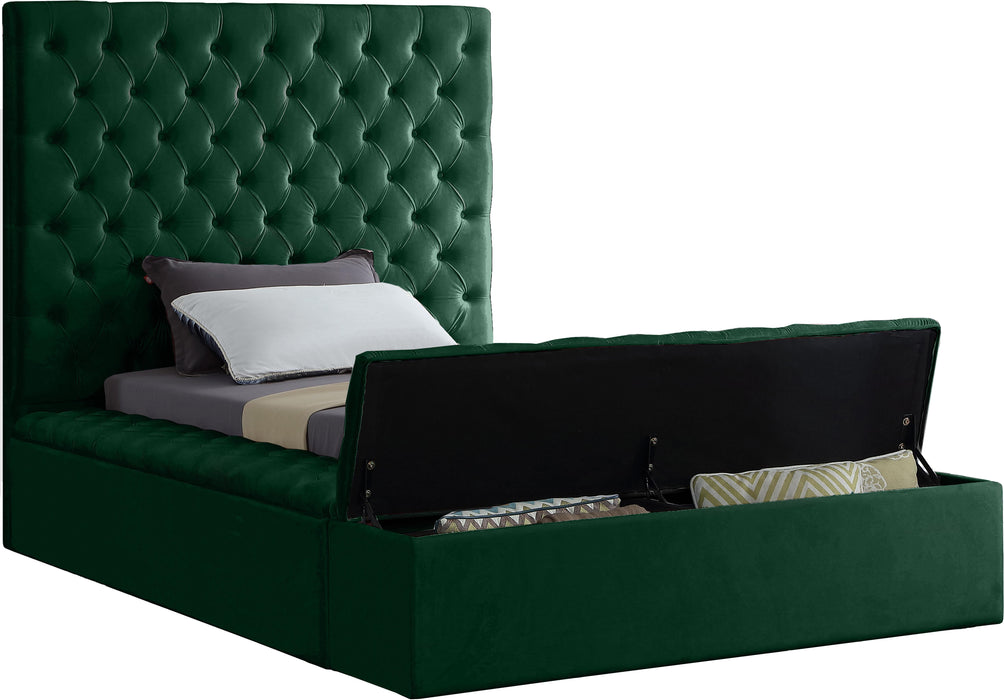 Bliss Green Velvet Twin Bed (3 Boxes) - Royal Furniture & Gifts (MI) - Multi Location